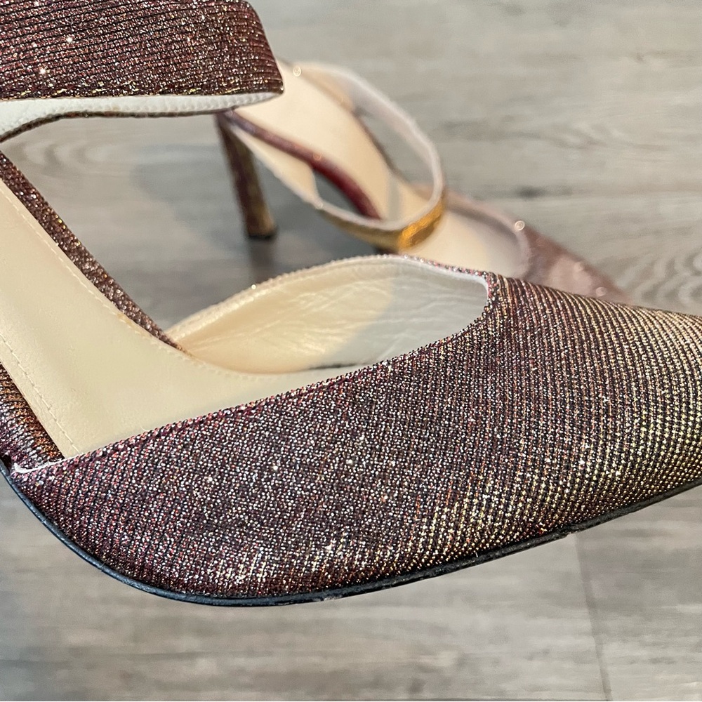 Stuart Weitzman Bronze Brown Eventually Mules Poi… - image 4